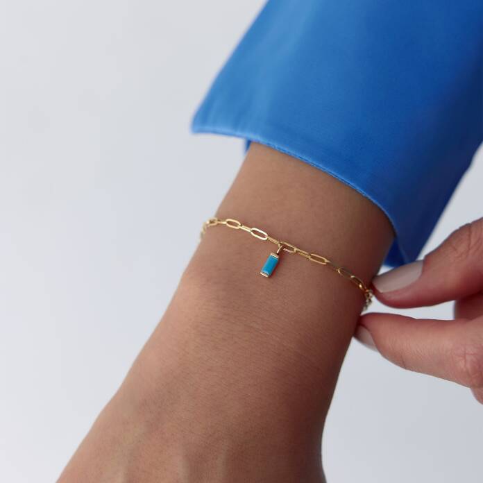 Mavi Taşlı Charm Bileklik - 1