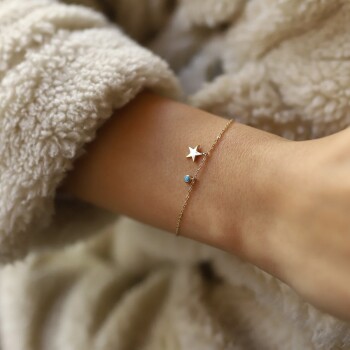 Mavi Taşlı Yıldız Bileklik - Rayna