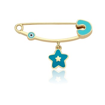 Mavi Yıldız Bebek İğnesi - Melike