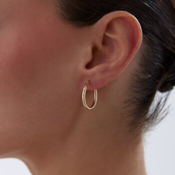 Medium 2.50mm Oval Boru Halka Küpe - Tuana