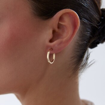 Medium 2mm Kenarlı Boru Halka Küpe - Tuana