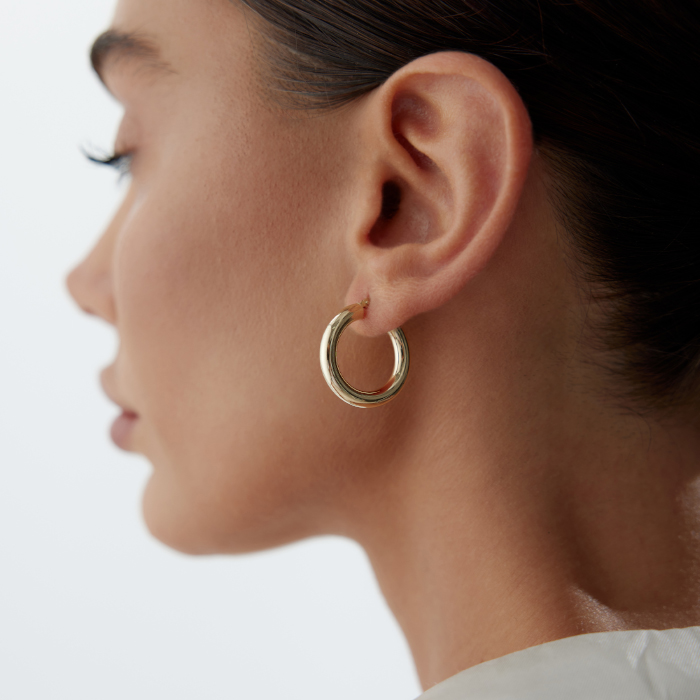 Medium 4mm Bombe Halka Küpe - Tuana