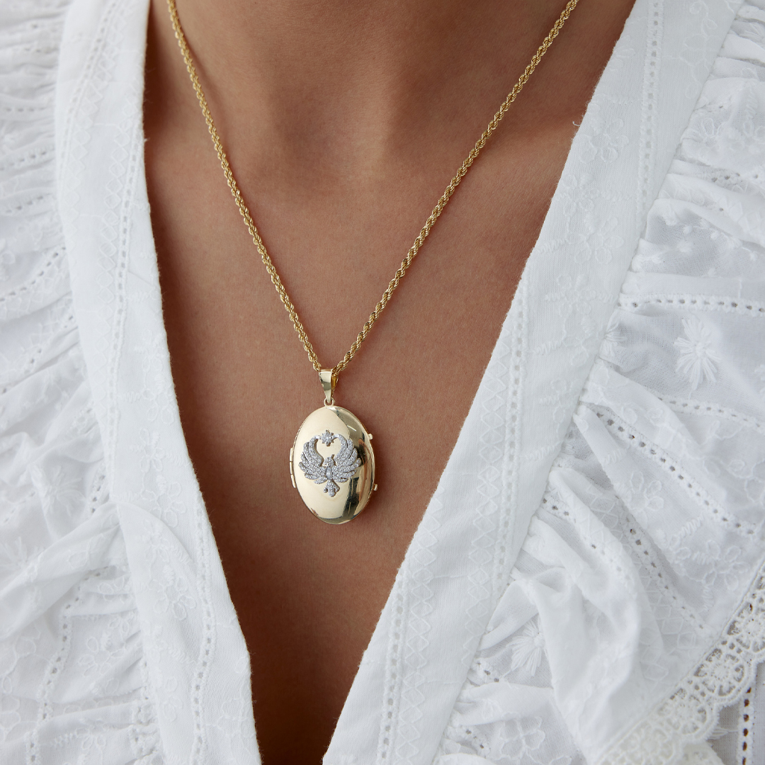 Medium Anka Kuşu Kapaklı Kolye - 1