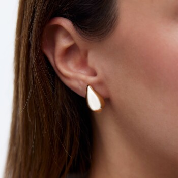 Medium Bottega Altın Damla Küpe - Tuana (1)