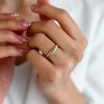 Medium Kruvasan Yüzük - Özçelik