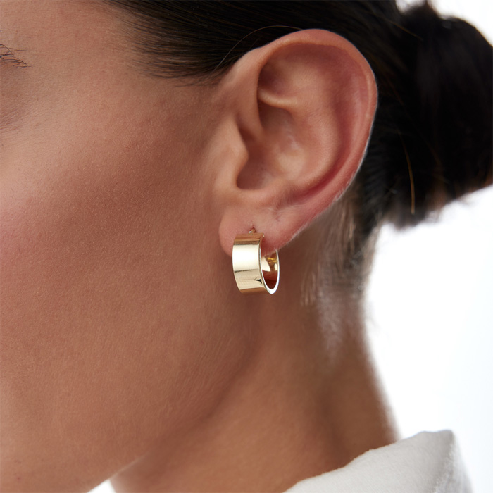 Medium Mona Kesme Halka Küpe - Dilmener