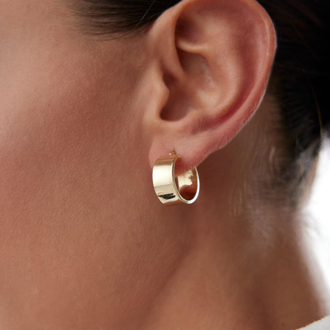 Medium Mona Kesme Halka Küpe - 2