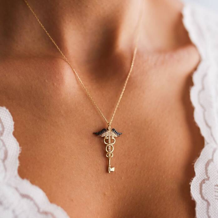 Melek Kanatlı Anahtar Kolye - 1