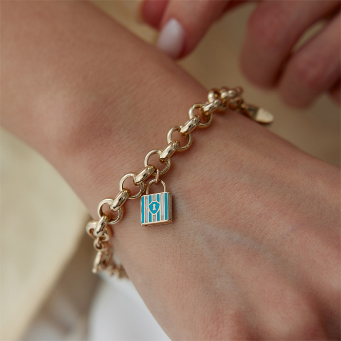 Mineli Kilit Yıldız Charm Bileklik - Mg Gold (1)