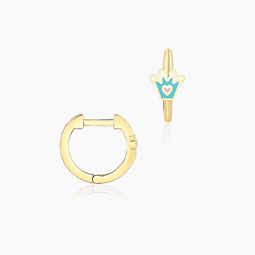 Mineli Taç Halka Çocuk Küpesi - 1