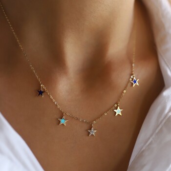 Mineli Yıldızlı Kolye - Alen (1)