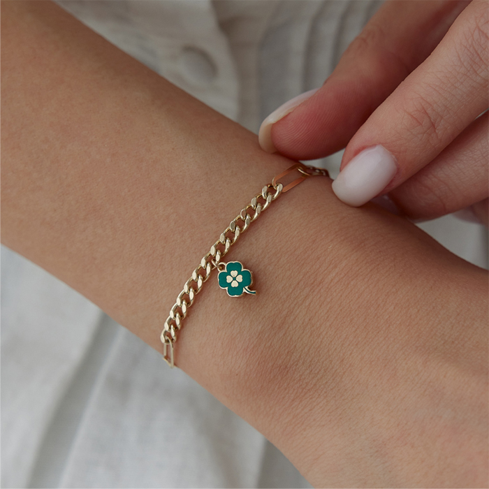 Mineli Yonca Sallantılı Bileklik - Mazi