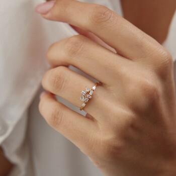 Mini Baget Taşlı Yüzük - Rayna