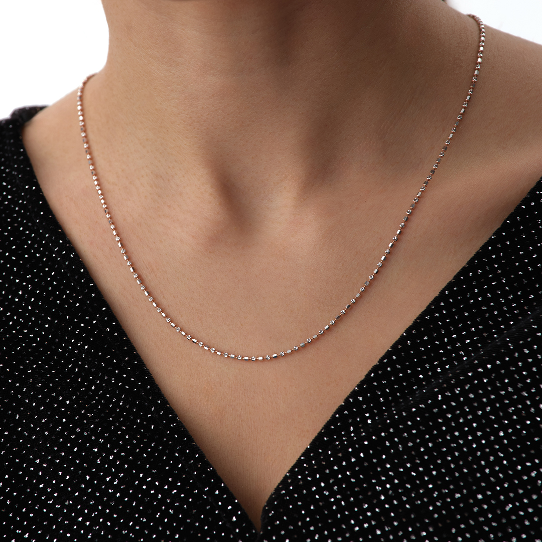 Mini Boncuk Zincir Altın Kolye - 2