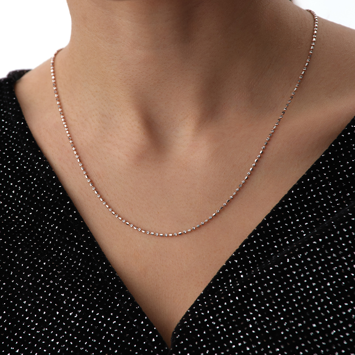 Mini Boncuk Zincir Altın Kolye - Zincir İş (1)