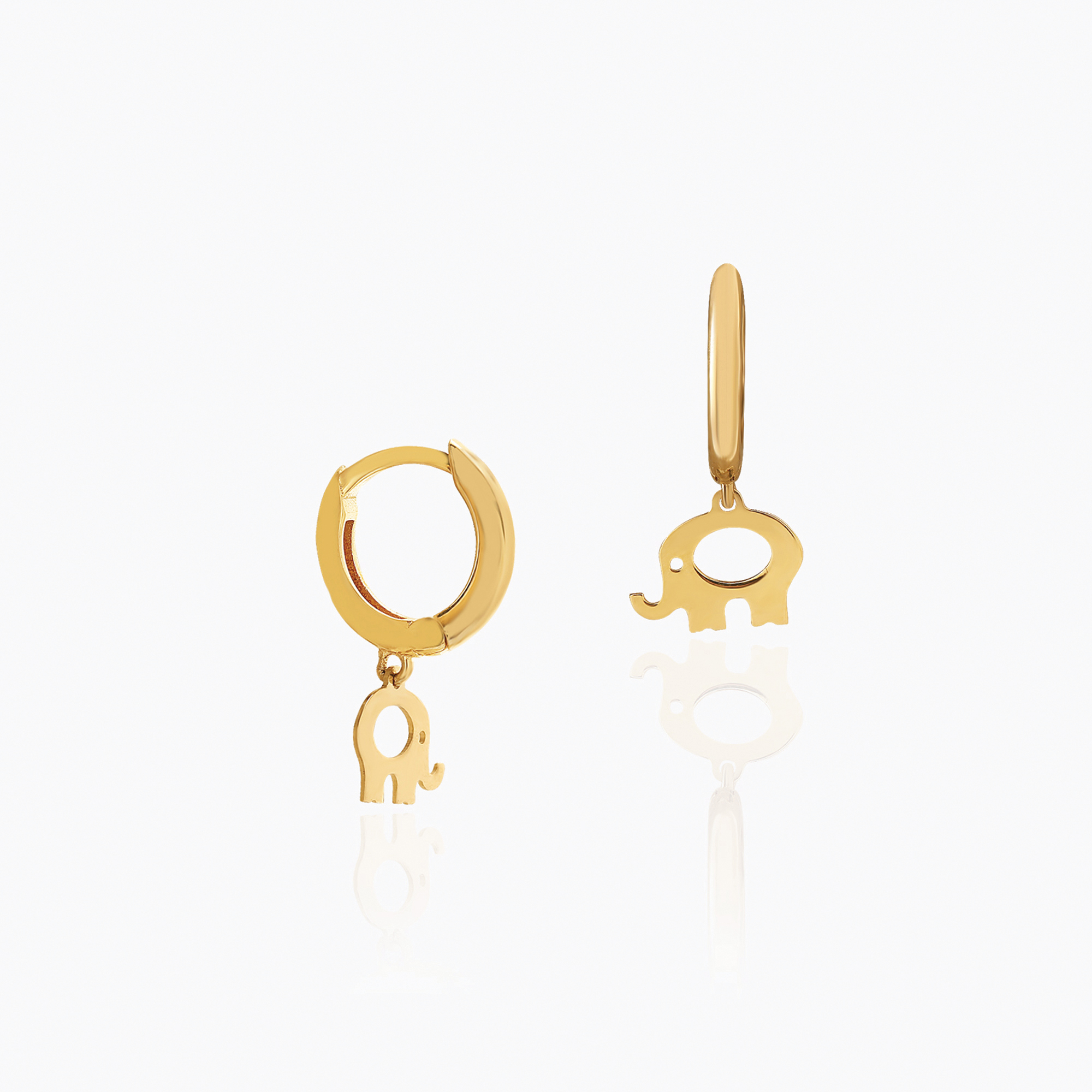 Mini Fil Halka Sallantılı Çocuk Küpesi - Melike