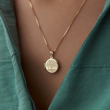 Mini Hayat Ağacı Kapaklı Kolye - Ador