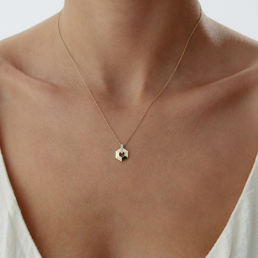 Mini Hexagon Kolye - 1