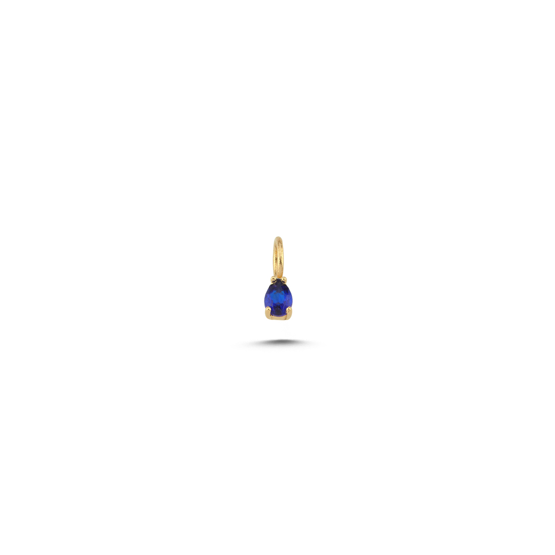 Mini Lacivert Damla Taşlı Charm - 1
