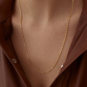 Mini Oval İtalyan Ataç Zincir - Mg Gold (1)