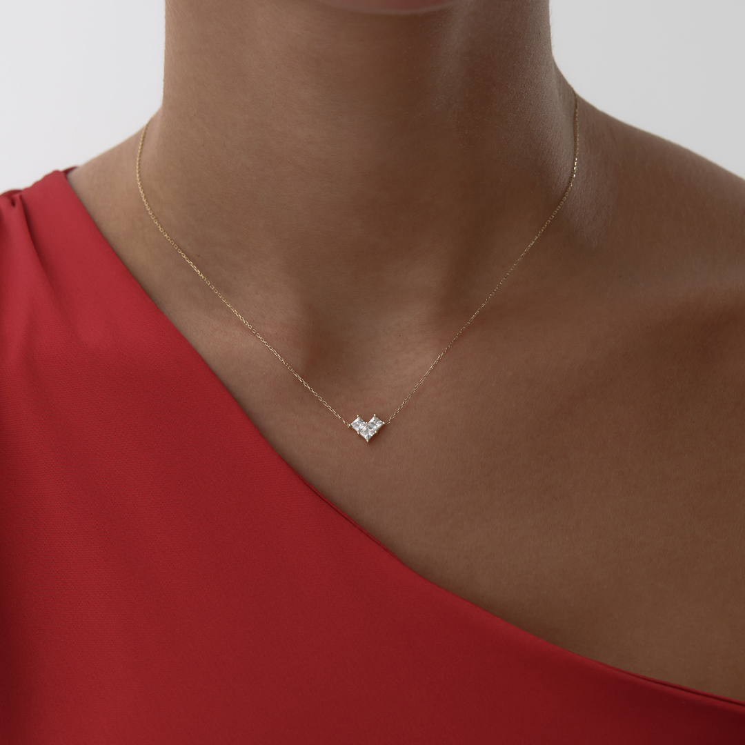 Mini Parçalı Kalp Kolye - 1