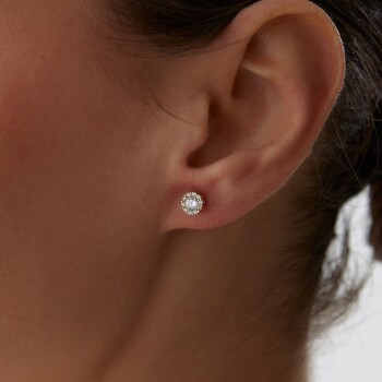 Mini Taş Çiçek Küpe - Rayna