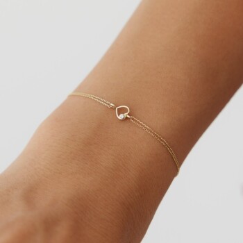 Mini Taşlı Kalp Bileklik - Alen