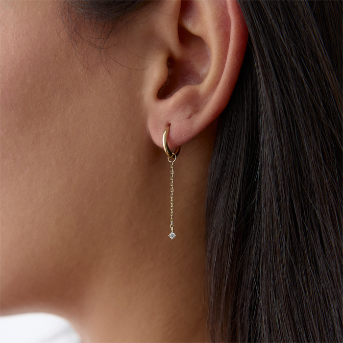 Mini Taşlı Sallantılı Küpe - Rayna