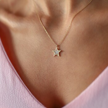 Mini Taşlı Yıldız Kolye - Rayna