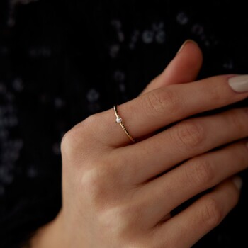 Mini Tek İnci Yüzük - 1