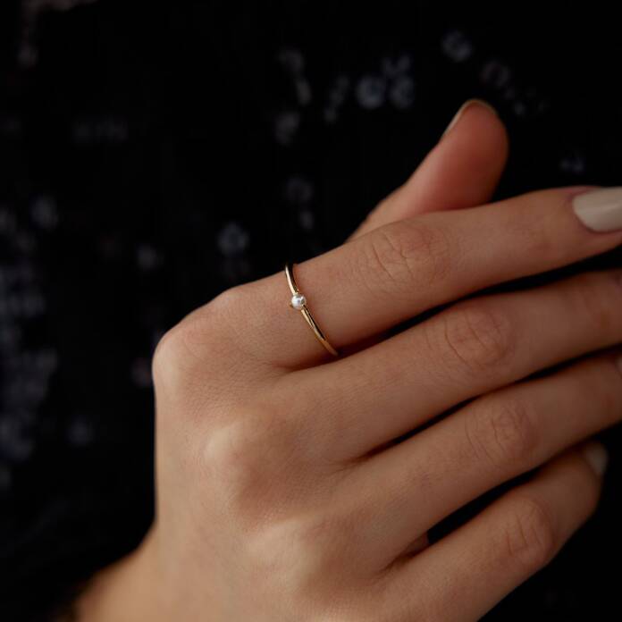 Mini Tek İnci Yüzük - 1