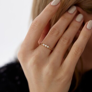 Mini Üç İnci Yüzük - Cemart