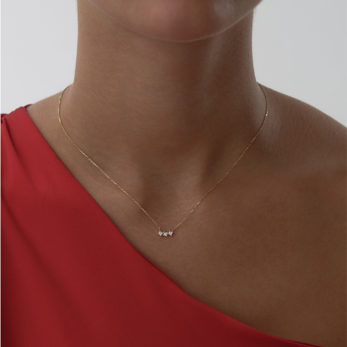 Mini Üç Taşlı Kolye - Gökhan Bera