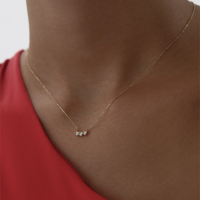 Mini Üç Taşlı Kolye - Gökhan Bera (1)