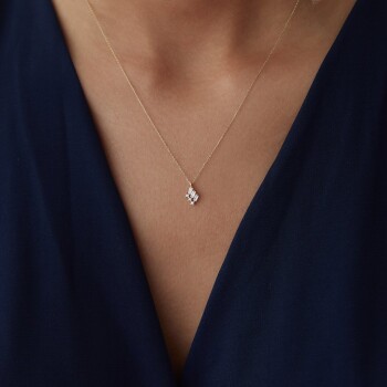 Mini Üçlü Baget Kolye - Alen