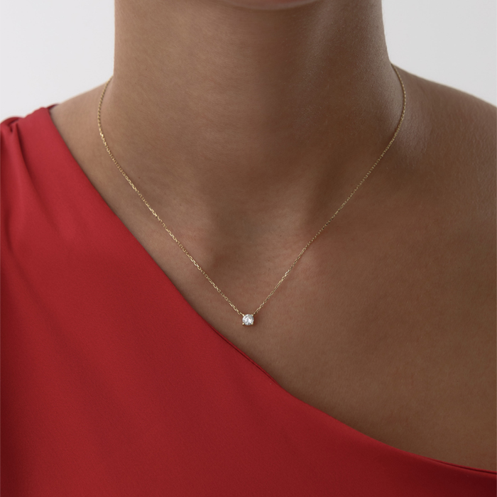 Mini Yuvarlak Tektaş Kolye - MİST