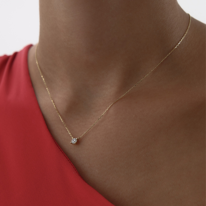 Mini Yuvarlak Tektaş Kolye - MİST (1)