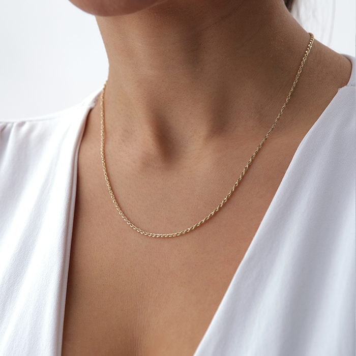 Minimal Halat Model Zincir Altın Kolye - 3