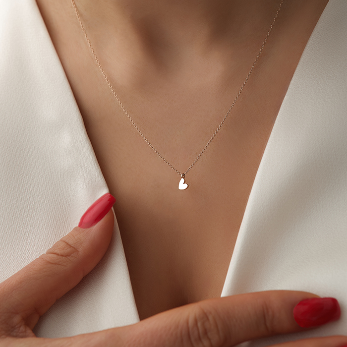 Minimal Kalp Plaka Altın Kolye - Gökhan Bera (1)