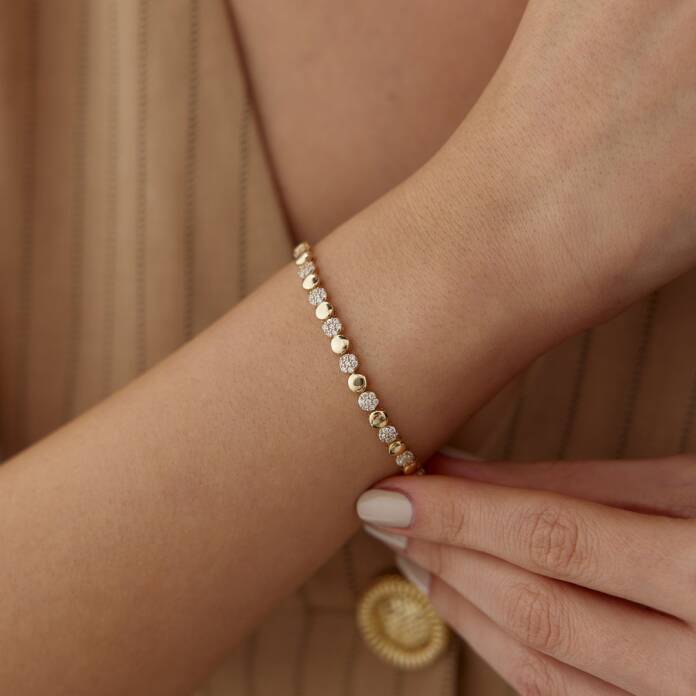 Minimal Plaka ve Taş Örüntülü Bileklik - 1