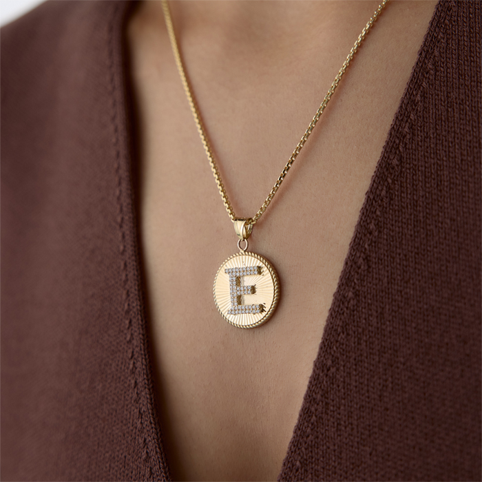 Minimal Taşlı Harf Kolye - Mazi (1)