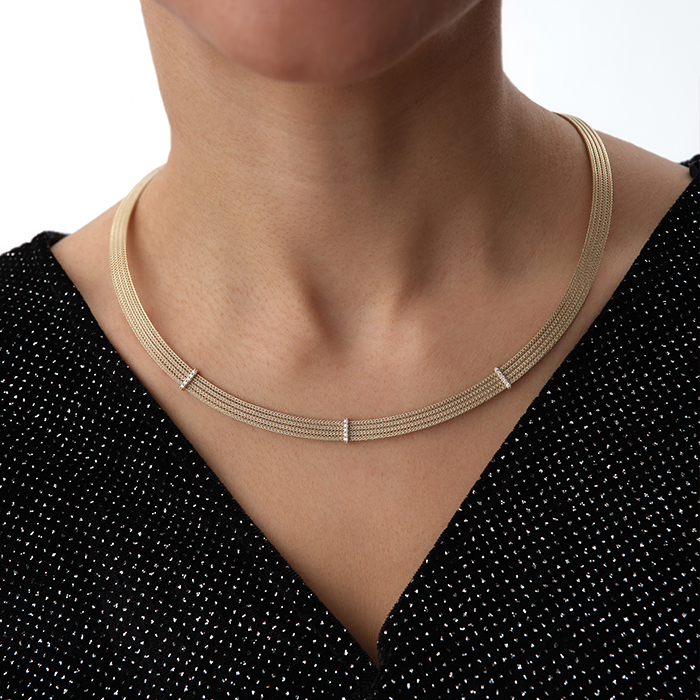 Taşlı Mesh Altın Set - Koçak