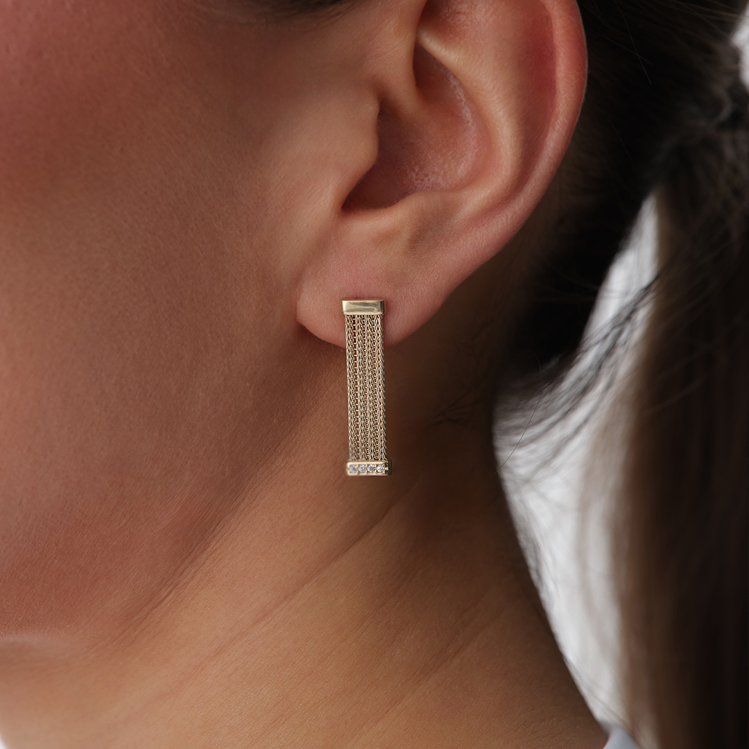 Taşlı Mesh Altın Set - 5