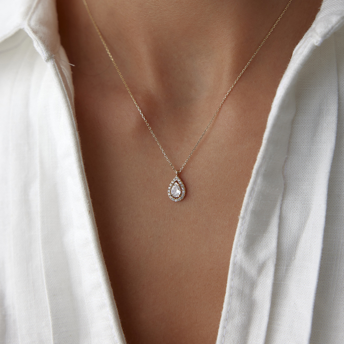 Moonlit Drop Damla Baget Kolye - Özçelik (1)