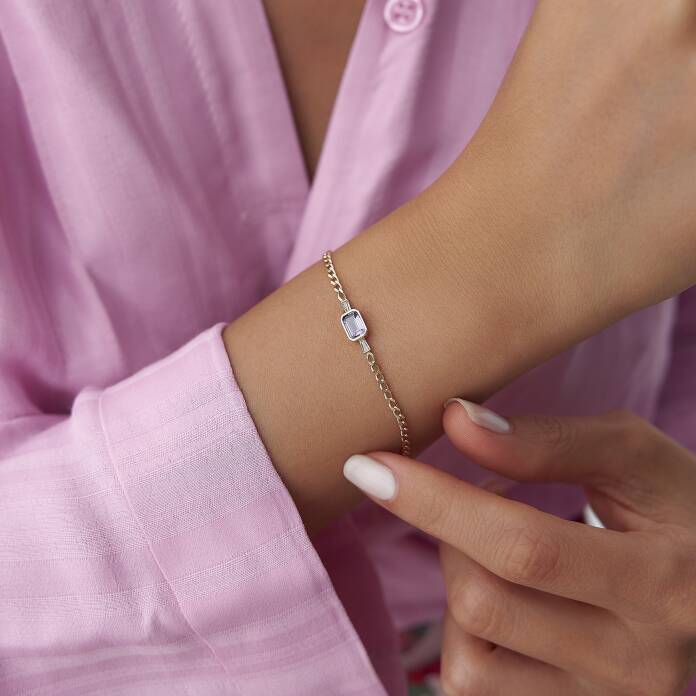 Mor Baget Taşlı Gurmet Bileklik - 3