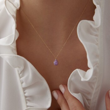 Mor Drop Kolye - Cemart