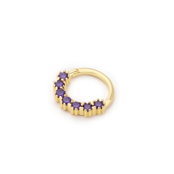 Mor Sıra Taşlı Helix Piercing - Alen