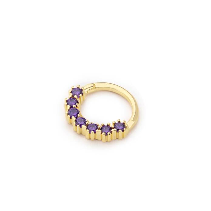 Mor Sıra Taşlı Helix Piercing - 1