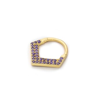 Mor Taşlı Helix Piercing - Alen
