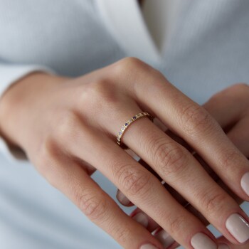 Mor Taşlı Otim Yüzük - Alen (1)